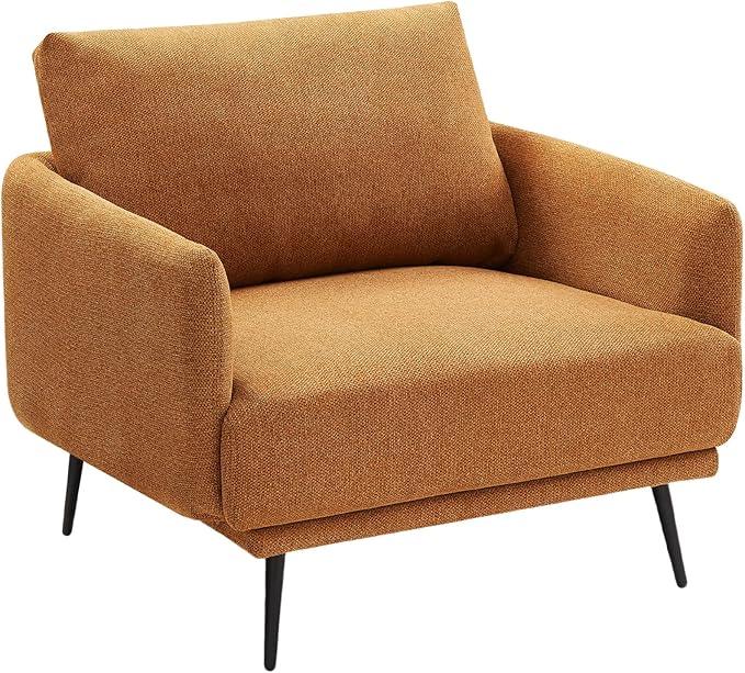 Oversized Accent Chair Set of 2 for Living Room Chairs Reading Arm Chair Comfy Modern Single Sofa Side Chairs with Metal Legs & Soft Cushion for Bedroom, Balcony,Waiting Room (Polyester, Caramel)