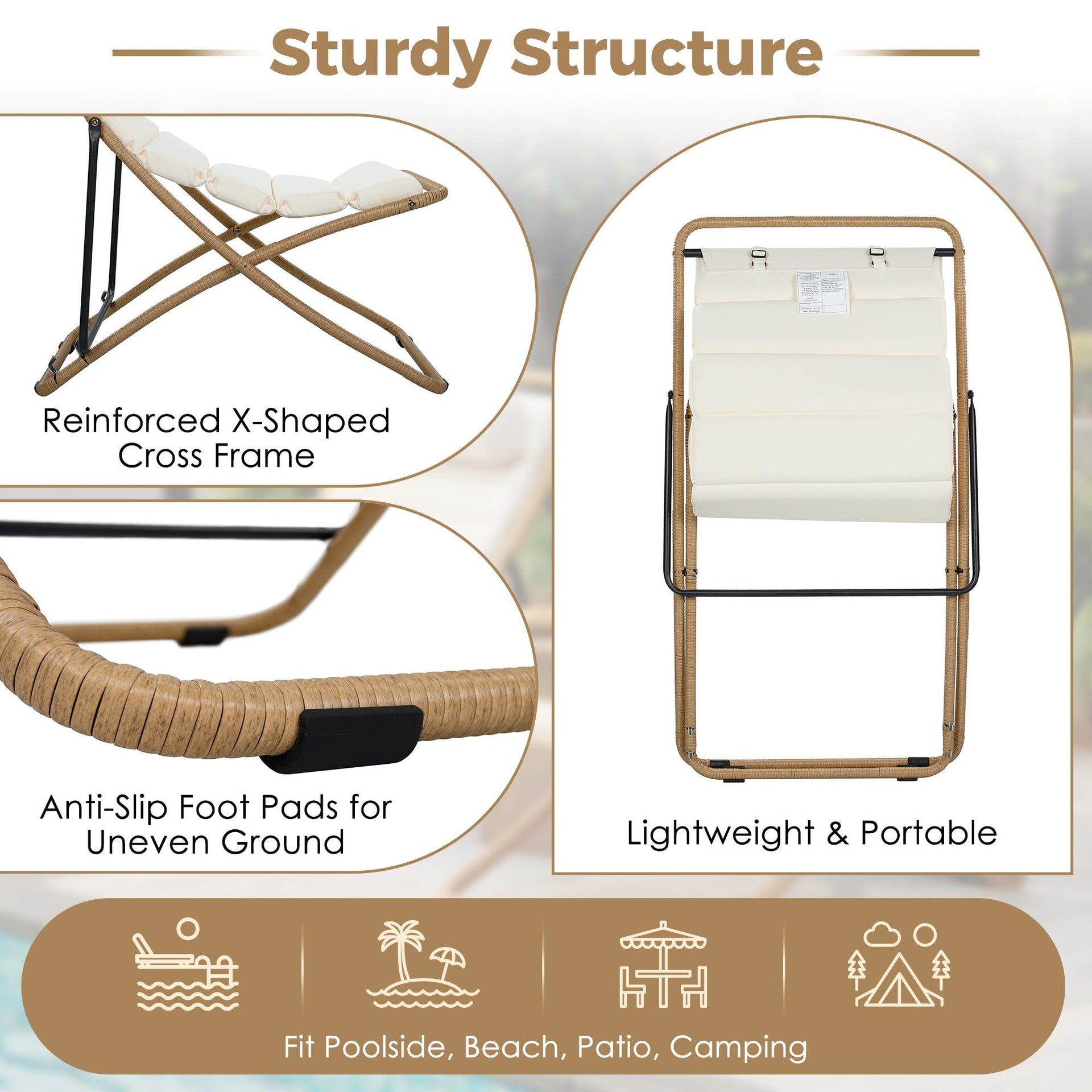 2-Pieces Outdoor Folding Chair