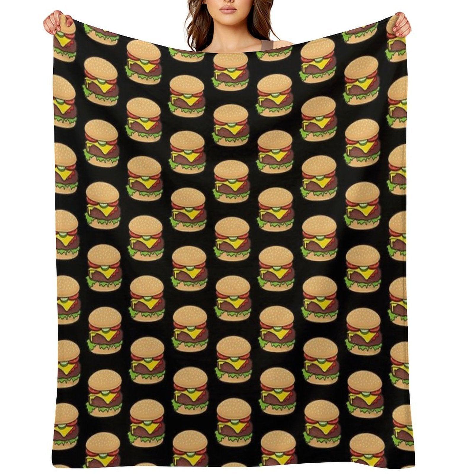 Cheeseburger Pattern Throw Blanket