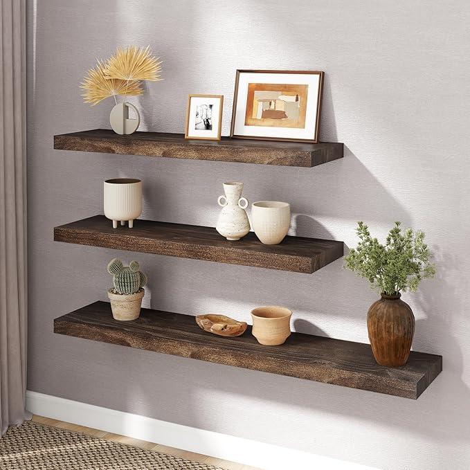 RICHFOCUS Elm Floating Shelves for Wall - 48