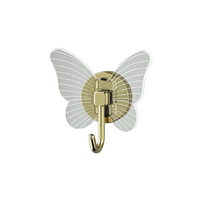 Non perforated butterfly hook three-dimensional foyer clothes hook keychain
