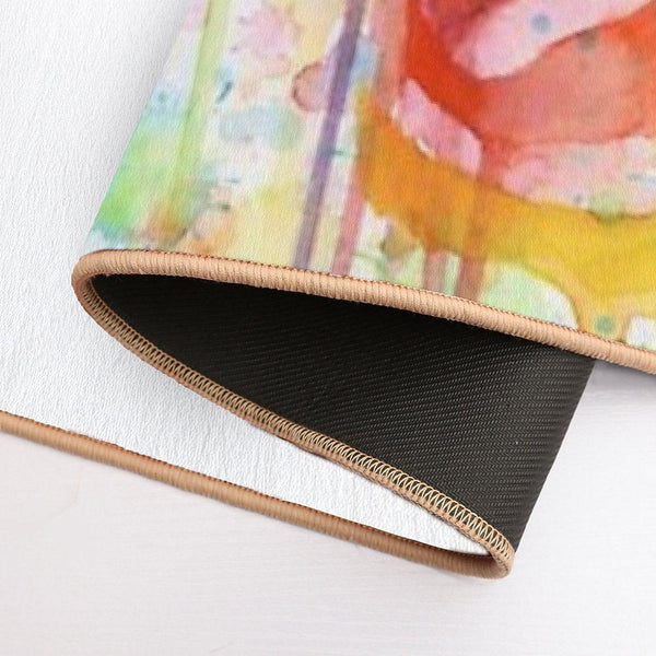 Rainbow Zebra Watercolor Animal Painting Bath Mat