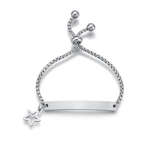 Stainless steel personalized engraved three color curved bracelet simple and personalized women's bracelet