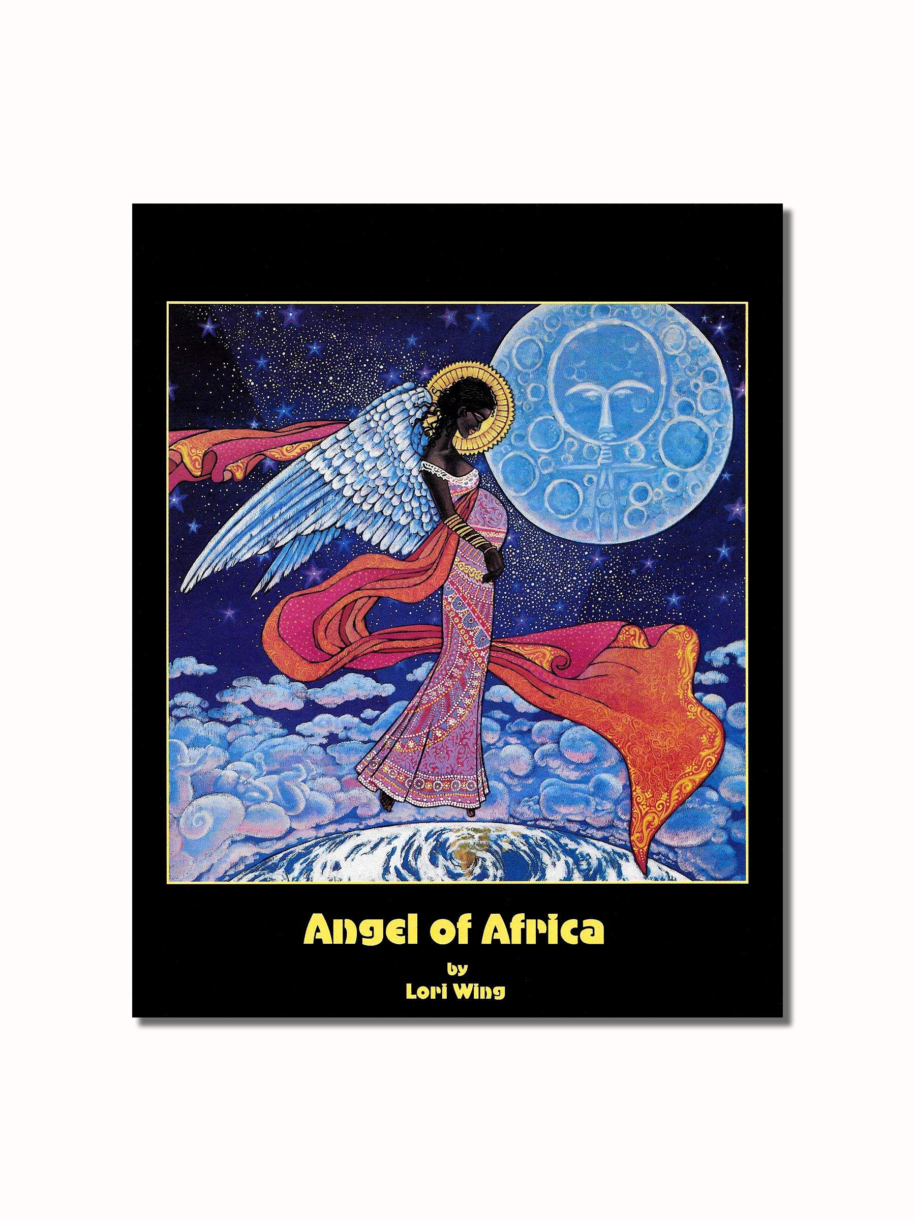 Framed Art Print – African American Black Angel 8x10 Wall Art With Gold Finished Frame