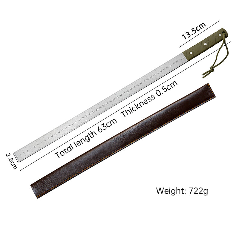 20 - Inch Dual - Scale Stainless Steel Ruler, thickened quenched steel, with random lanyard, great for drawing & measuring.