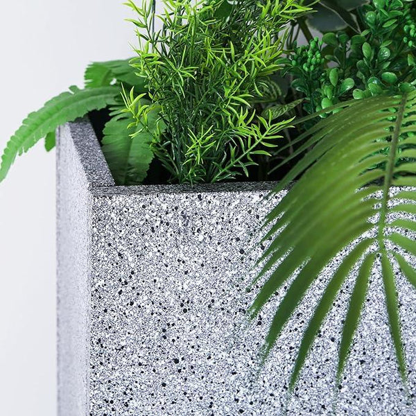 Metal Rectangular Planter Box, Galvanized Steel Tall Planters for Outdoor Plants, 35.5