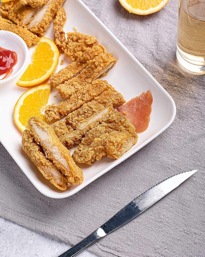 DELLING 8in White Rectangular Serving Plates-Large Serving Platter Set Salad Plates - Big Serving Trays for Parties Meat, Sushi, Dinner Plate Oven Safe Dinnerware Set of 3