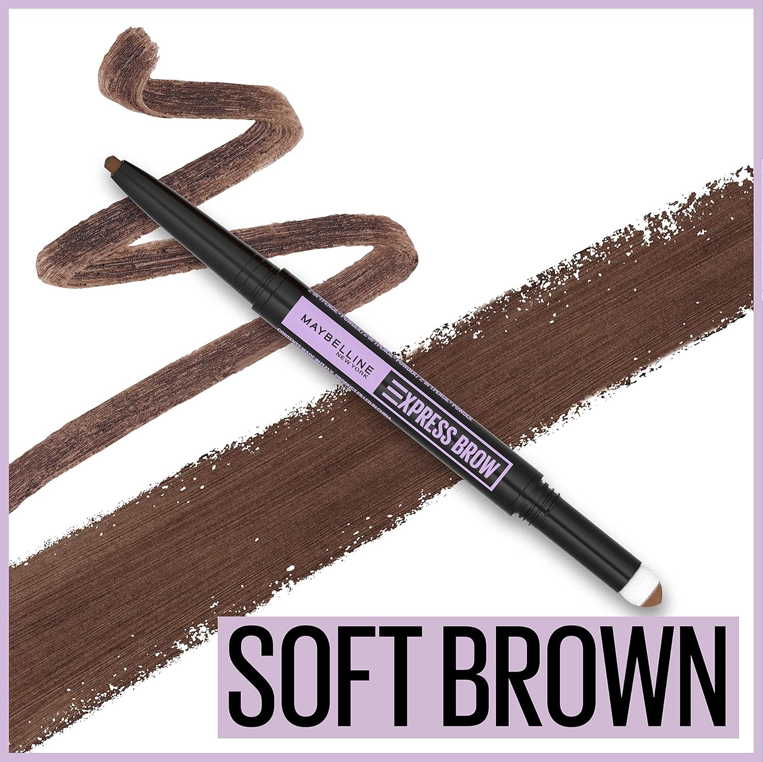 2-PACK – Maybelline Express Brow 2-In-1 Pencil and Powder Eyebrow Makeup, Soft Brown