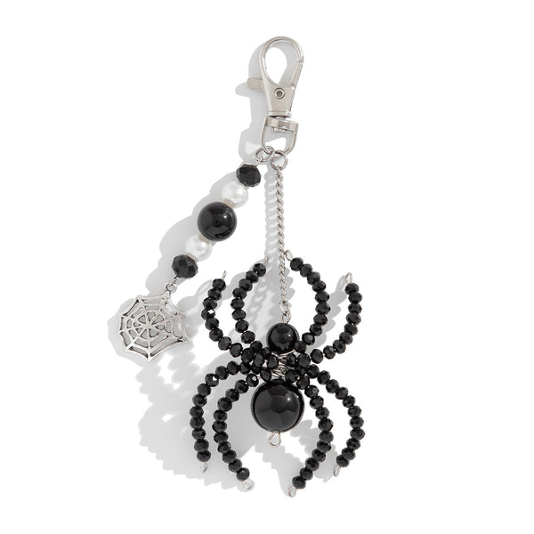 3-piece Sunflower Crystal Keychain White Pearl Weaving Spider Accessory Set