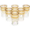 Gold Moroccan Glasses Artisan Hand-Made Multipurpose 220 ml 7.5 oz Tea and Wine Morrocan Tumbler Marrakech & Casablanca Tea Cups Set of 6, by The Wine Savant