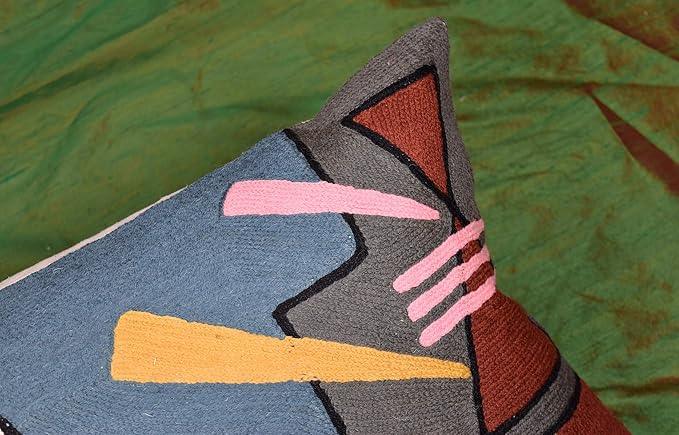 Lumbar Kandinsky Abstract Pillow Cover - Soul Modern Chair Pillowcase Abstract Couch Cushion Contemporary Pillowsham Farmhouse Sofa Handmade Wool Size 14x20