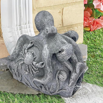 Real Octopus Sculpture Gutter Downspout Extender,Garden Statue Ornament,Decor Downspout Diverter,Perfect Rain Diverter for 3