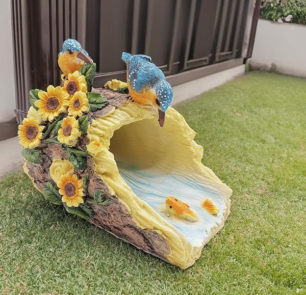 Bird Statues Outdoor Decoration, Resin Statue Garden Decor, Animal Downspout Diverter, Decorative Gutter Extension, 3