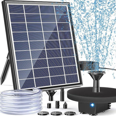 POPOSOAP Solar Water Fountain Pump for Bird Bath, 6W Outdoor Solar Bird Bath Fountain Pump with DIY Tubing for Bird Bath, Ponds, Garden and Fish Tank