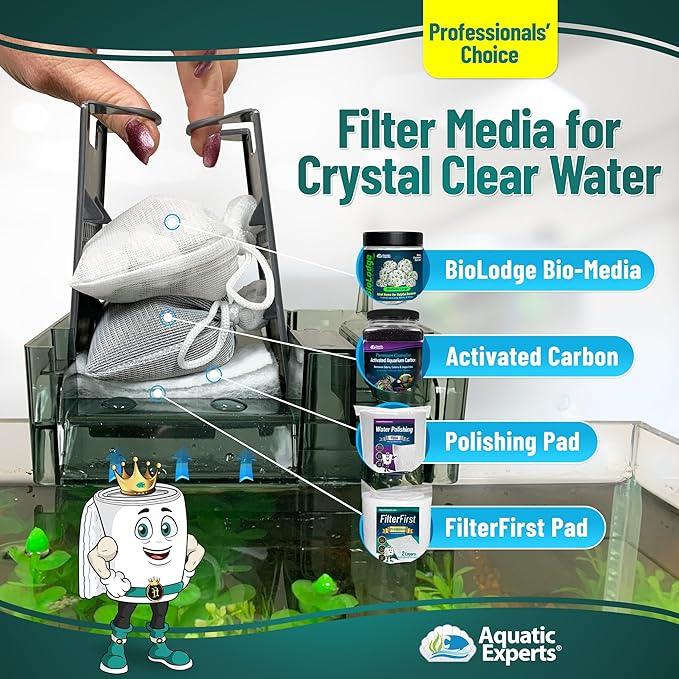 Aquatic Experts Aquarium Filter Floss for Fish Tank Filters - FilterFirst Aquarium Filter Pad - Media Roll for Crystal Clear Water, 3/4