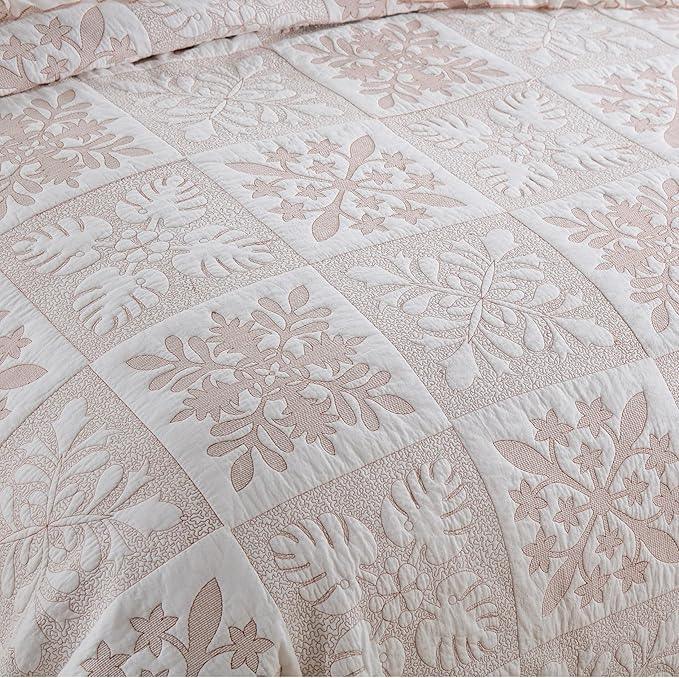MarCielo 3-Piece 100% Cotton Bedspread Lightweight Quilt Coverlet Embroidery Farmhouse Bedding Set (TJ Colorful,Queen (98