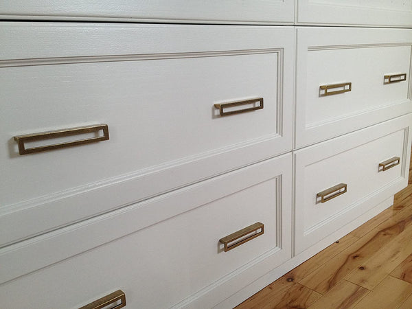 Linea Aged Brass Drawer Pulls