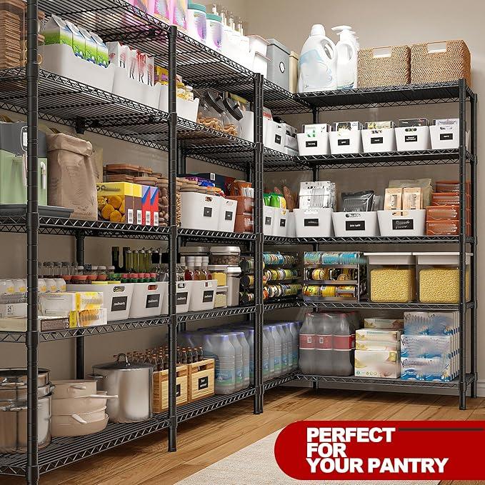 REIBII 5 Tier Wire Shelving Storage Shelves Loads 1430LBS, 58