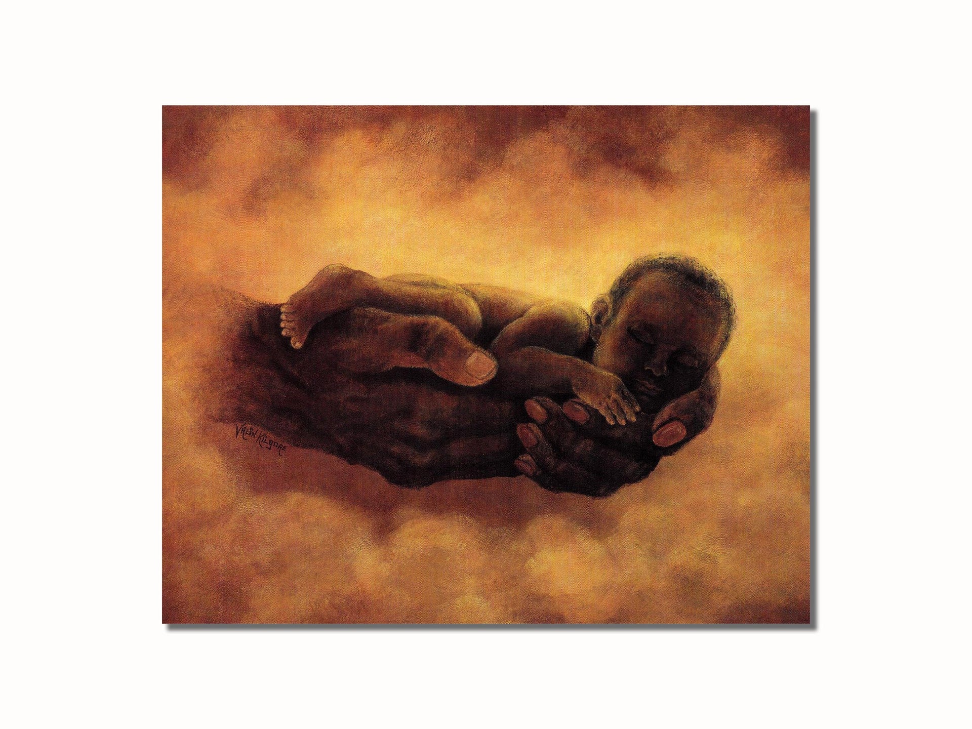 African American Art Print – Black Hands Baby Wall Picture 8x10 Unframed