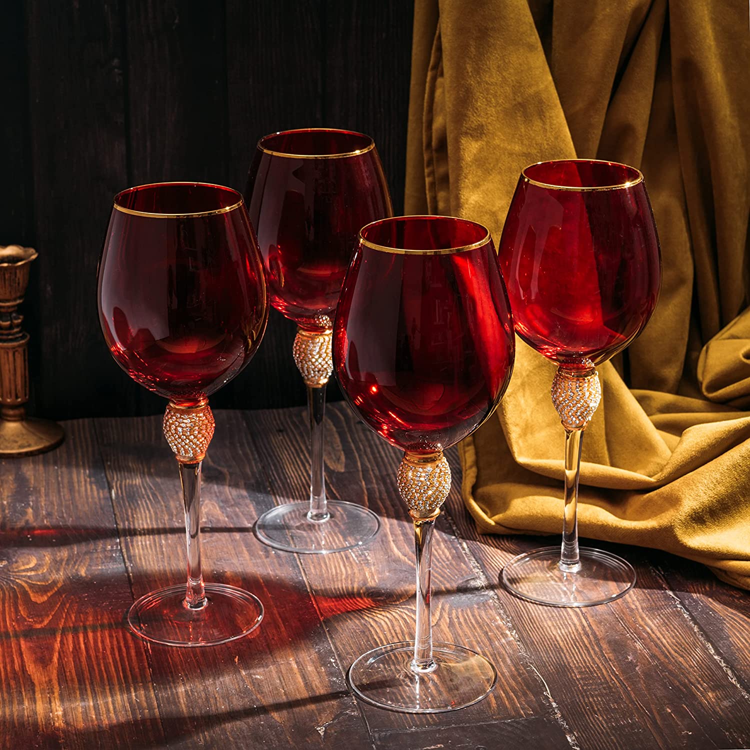 The Wine Savant Large Diamond Wine Glasses, 10