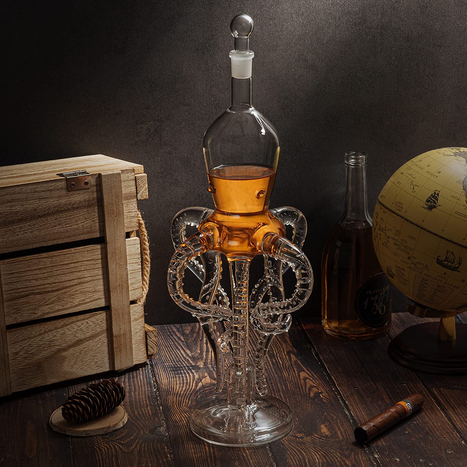 Tall Octopus Whiskey and Wine Decanter 500ml 16.5