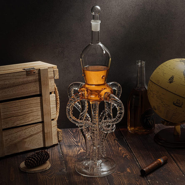 Tall Octopus Whiskey and Wine Decanter 500ml 16.5