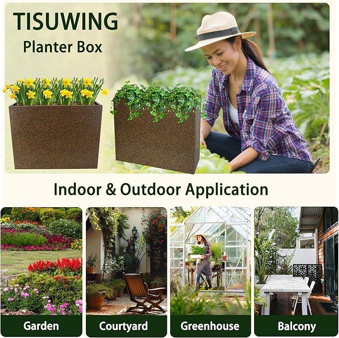 Metal Planter Box Rectangular Planter, 35.5