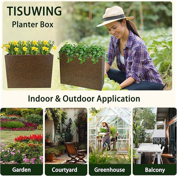 Metal Planter Box Rectangular Planter, 35.5