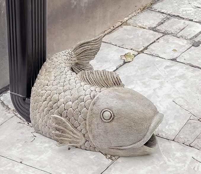 Fish Statues Gutter Downspout Extension Statues Garden Decoration,Resin Statue Outdoor Decor,Animal Downspout Diverter,Decorative Gutter Extension,3