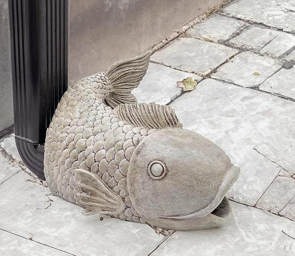 Fish Statues Gutter Downspout Extension Statues Garden Decoration,Resin Statue Outdoor Decor,Animal Downspout Diverter,Decorative Gutter Extension,3