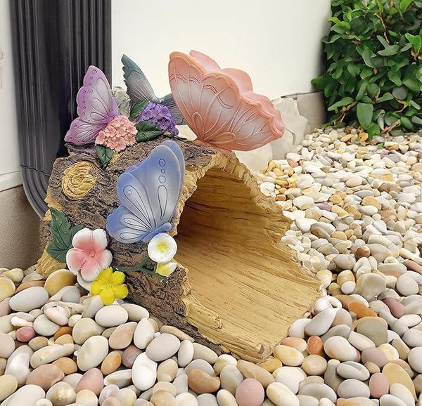 Butterfly Statues Garden Decoration Gutter Downspout Extension Statues,Resin Statue Outdoor Decor,Animal Downspout Diverter,Decorative Gutter Extension,3