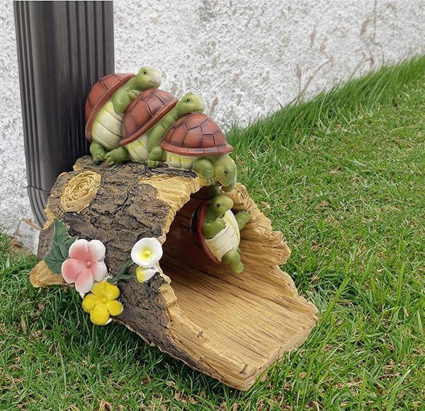 Turtle Statues Gutter Downspout Extension Statues Garden Decoration,Resin Statue Outdoor Decor,Animal Downspout Diverter,Decorative Gutter Extension,3