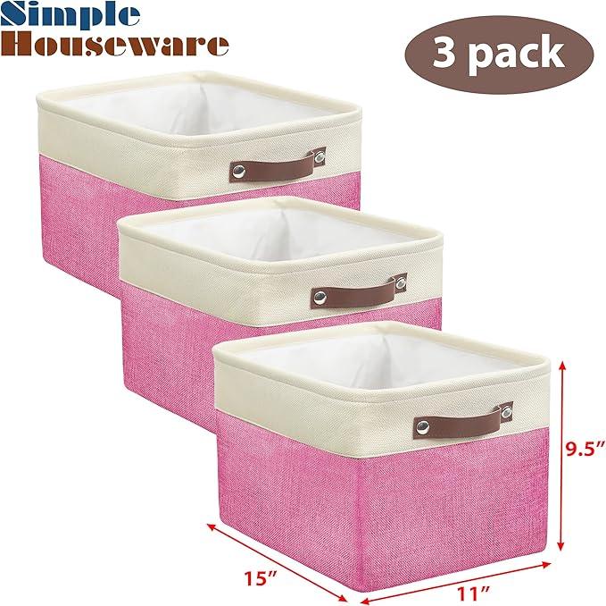 SIMPLE HOUSEWARE Large Fabric Storage Bin, 15