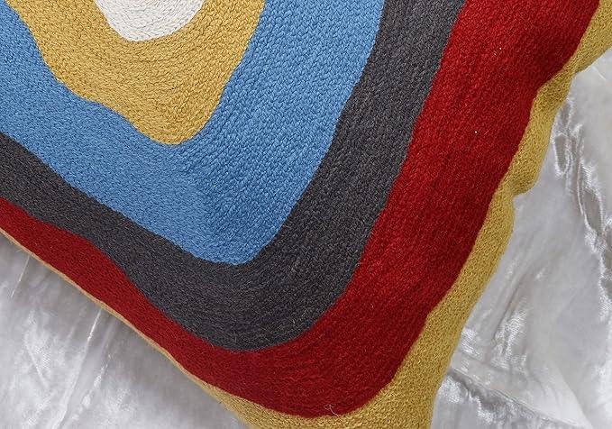 Kandinsky Modern Pillow Cover - Ruby Abstract Pillowcase Farmhouse Chair Contemporary Cushion Outdoor Pillowsham Mid Century Handmade Wool Size 18x18