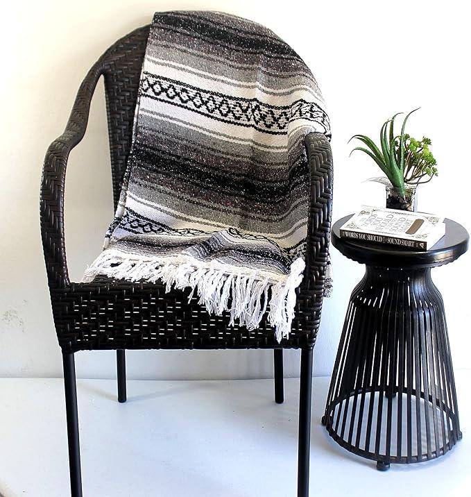 Del Mex Classic Mexican Blanket, Large Authentic Woven Falsa Throw (70