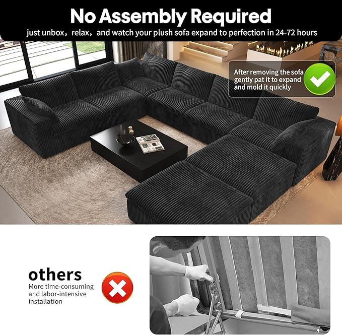 Oversized Modular Sectional Cloud Couch,157.5