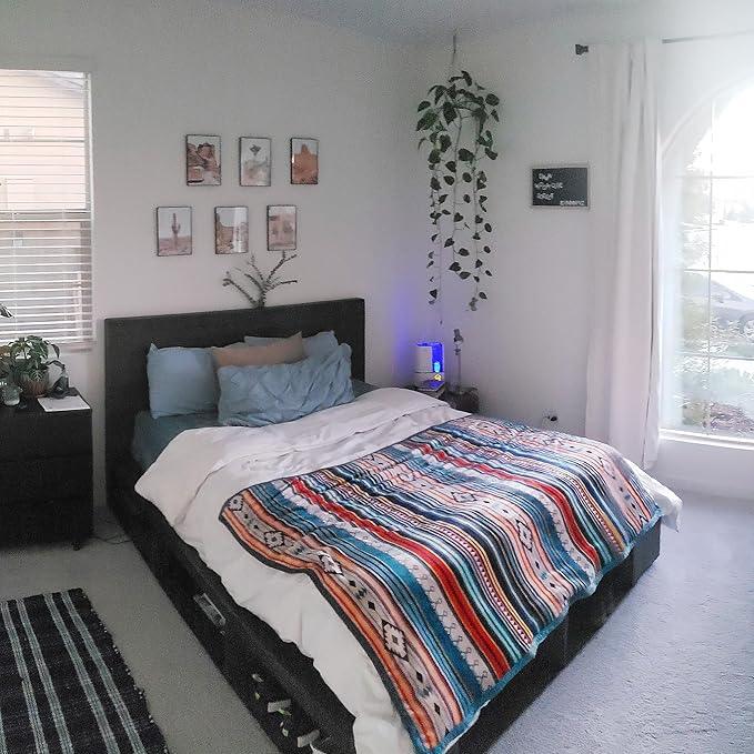 UKELER Bohemian Sherpa Bed Blanket King Size 90'' x 108'', Native American Cozy Warm Blanket for Bed/Couch/Sofa, Great Gift for Women's Day,Mother's Day,Father's Day,Thanksgiving,Christmas,Birthday