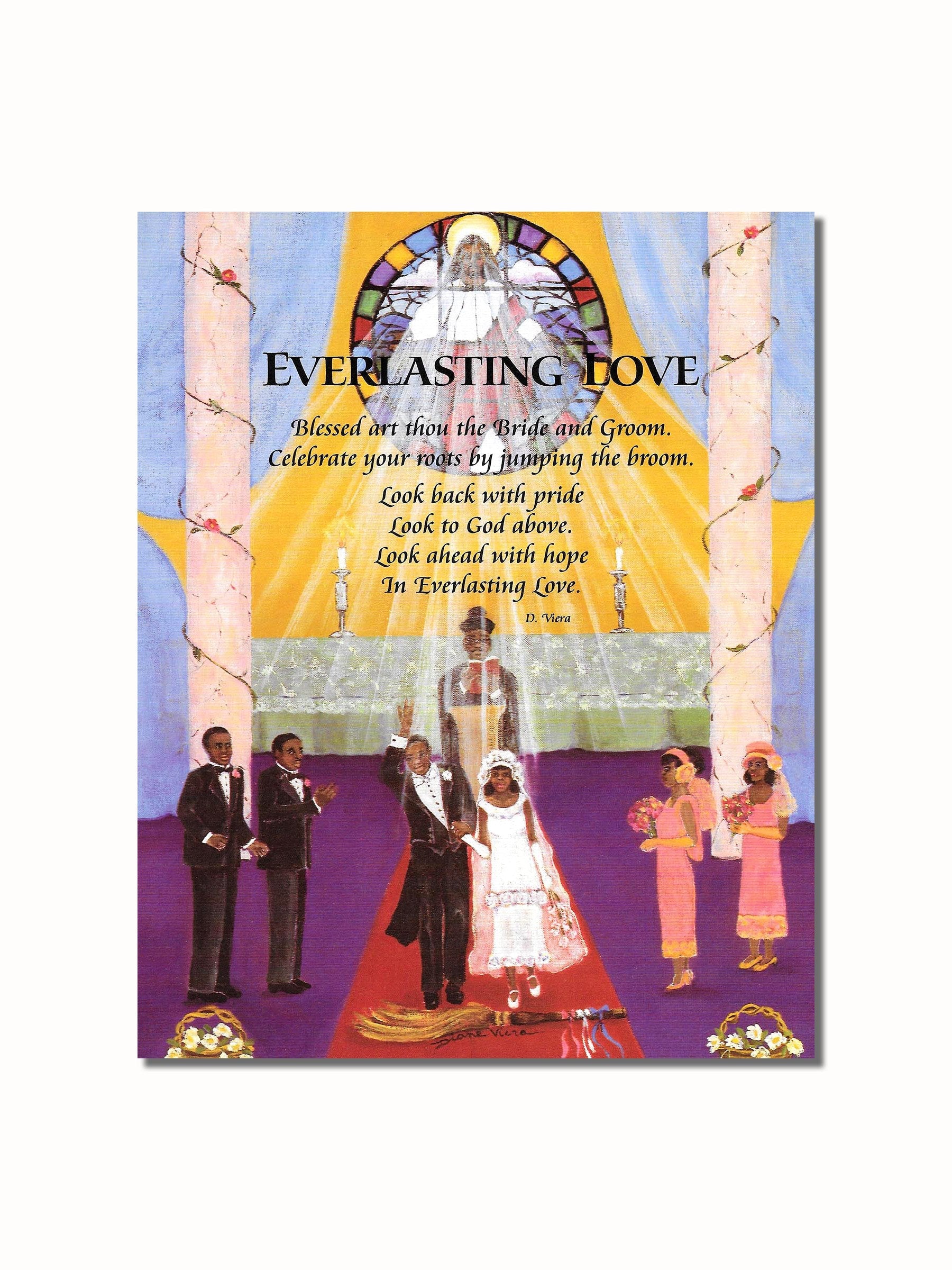 African American Wedding Art – Black Church Wedding Wall Picture 8x10 Print