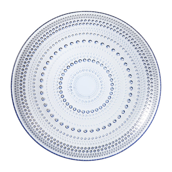 Glass Hobnail Dinner or Charger Plates | Set of 4 | Blue