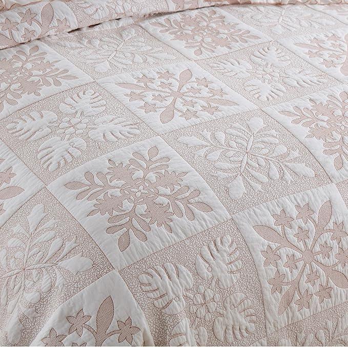 MarCielo 3-Piece 100% Cotton Bedspread Lightweight Quilt Coverlet Embroidery Farmhouse Bedding Set (TJ Colorful,Queen (98