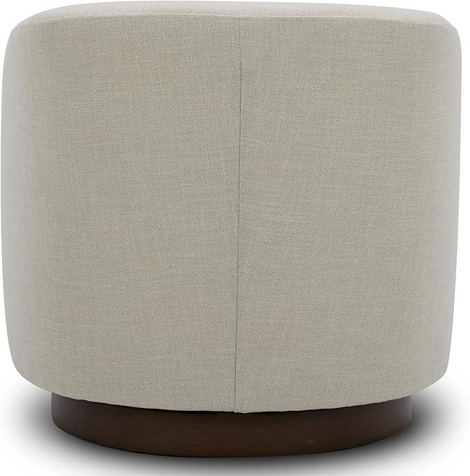 CHITA Swivel Accent Chair, FSC Certified Upholstered Fabric Barrel Chair for Living Room Set of 2, Fully Assembled, Linen