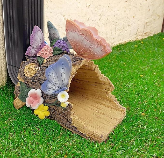 Butterfly Statues Garden Decoration Gutter Downspout Extension Statues,Resin Statue Outdoor Decor,Animal Downspout Diverter,Decorative Gutter Extension,3