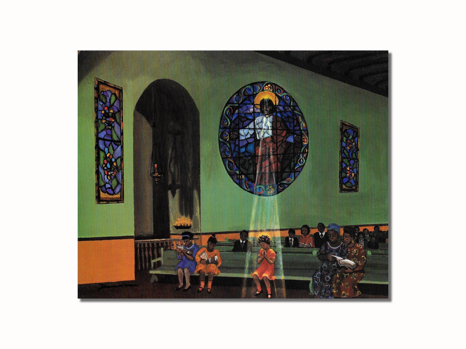 Jesus Wall Art Print – African American Church Prayer 8x10 Unframed Art