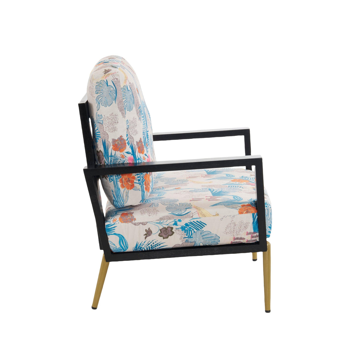 Mid-Century Modern Armchair with Solid Wood Frame