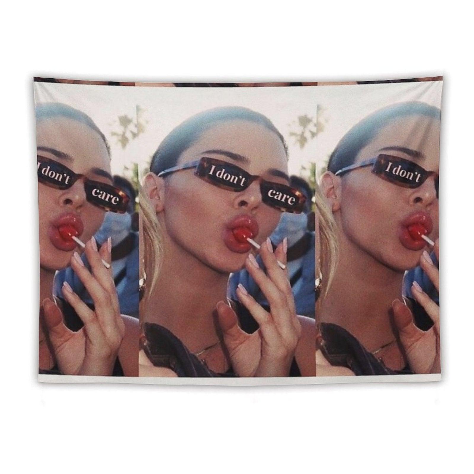 Vogue I Dont Care Lollipop Aesthetic Tapestry