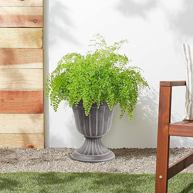 PL00CW Classic Traditional Plastic Urn Planter Indoor/Outdoor, 16