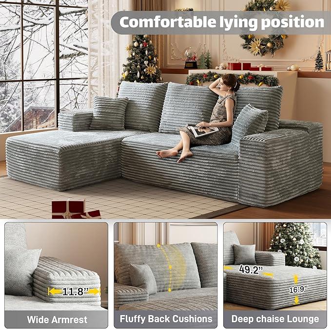 HYJT-H&K Modular Sectional Sofa Cloud Couch, 107