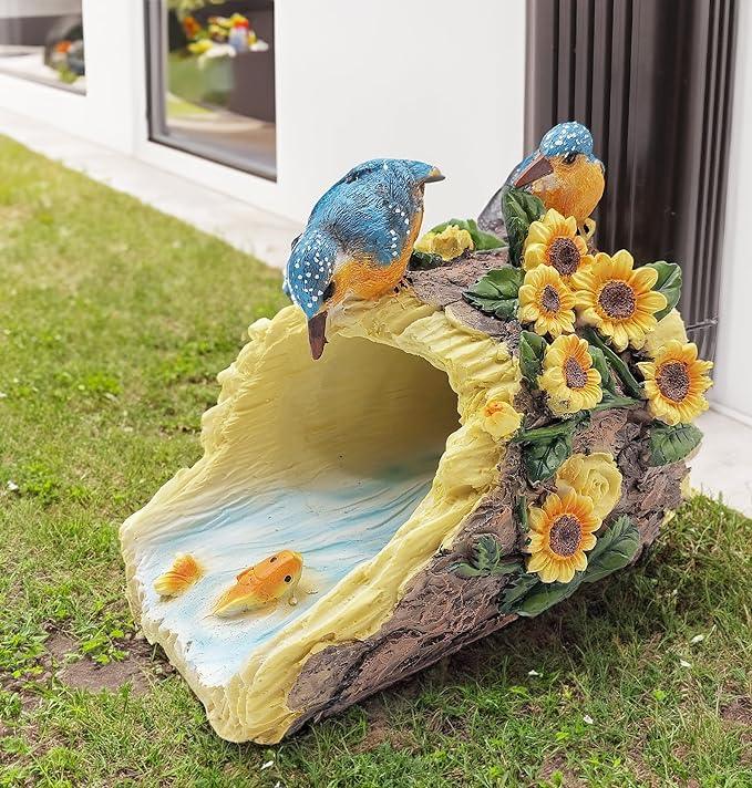 Hummingbird Gutter Extender Diverter, Decorative Downspout Extensions, Splash Block, Eco-Friendly Resin, 3