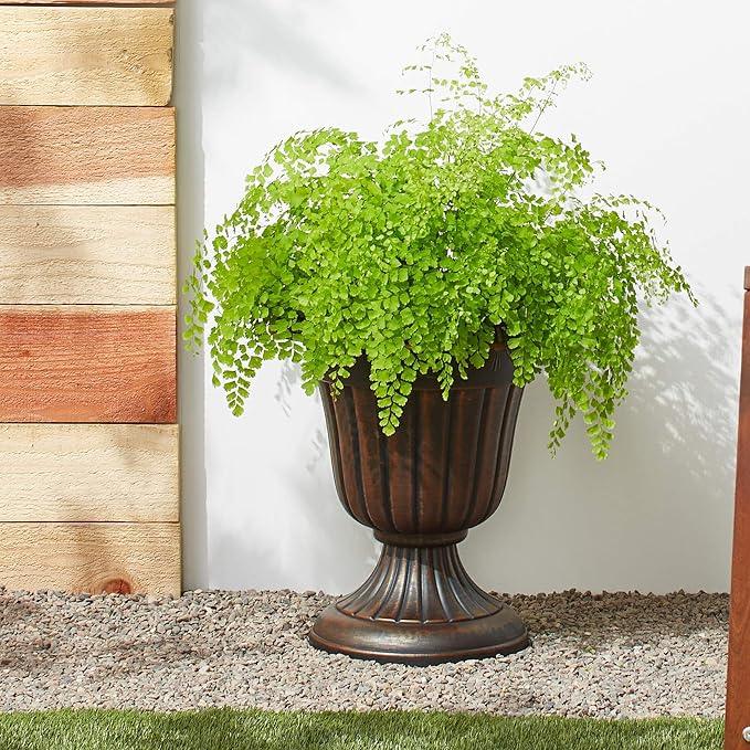 PL10CP Classic Traditional Plastic Urn Planter Indoor/Outdoor, 15