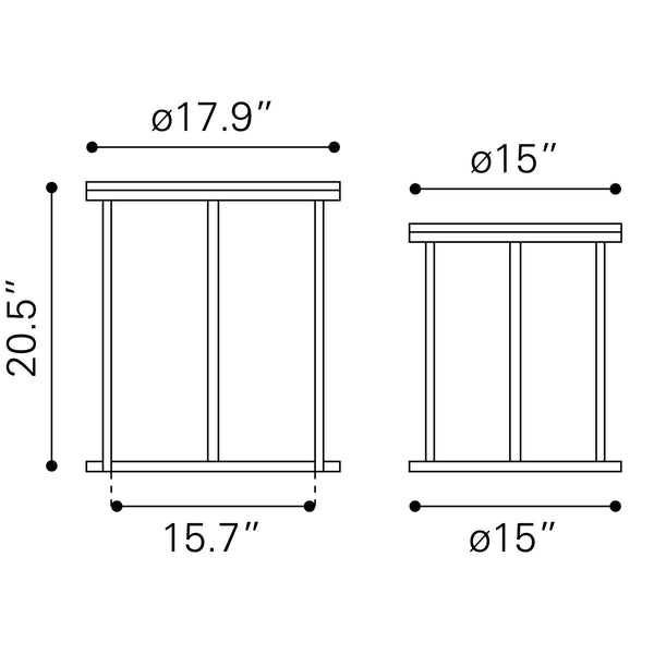 Bari Nesting Table Set (2-Piece) Natural
